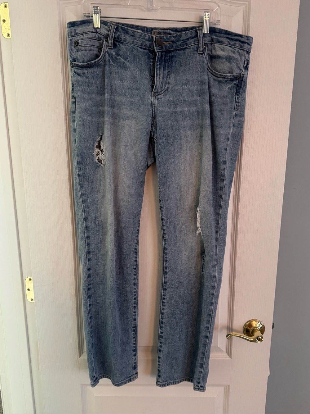 Kut Catherines Boyfriend Straight Leg Distressed Jeans Sz 14
